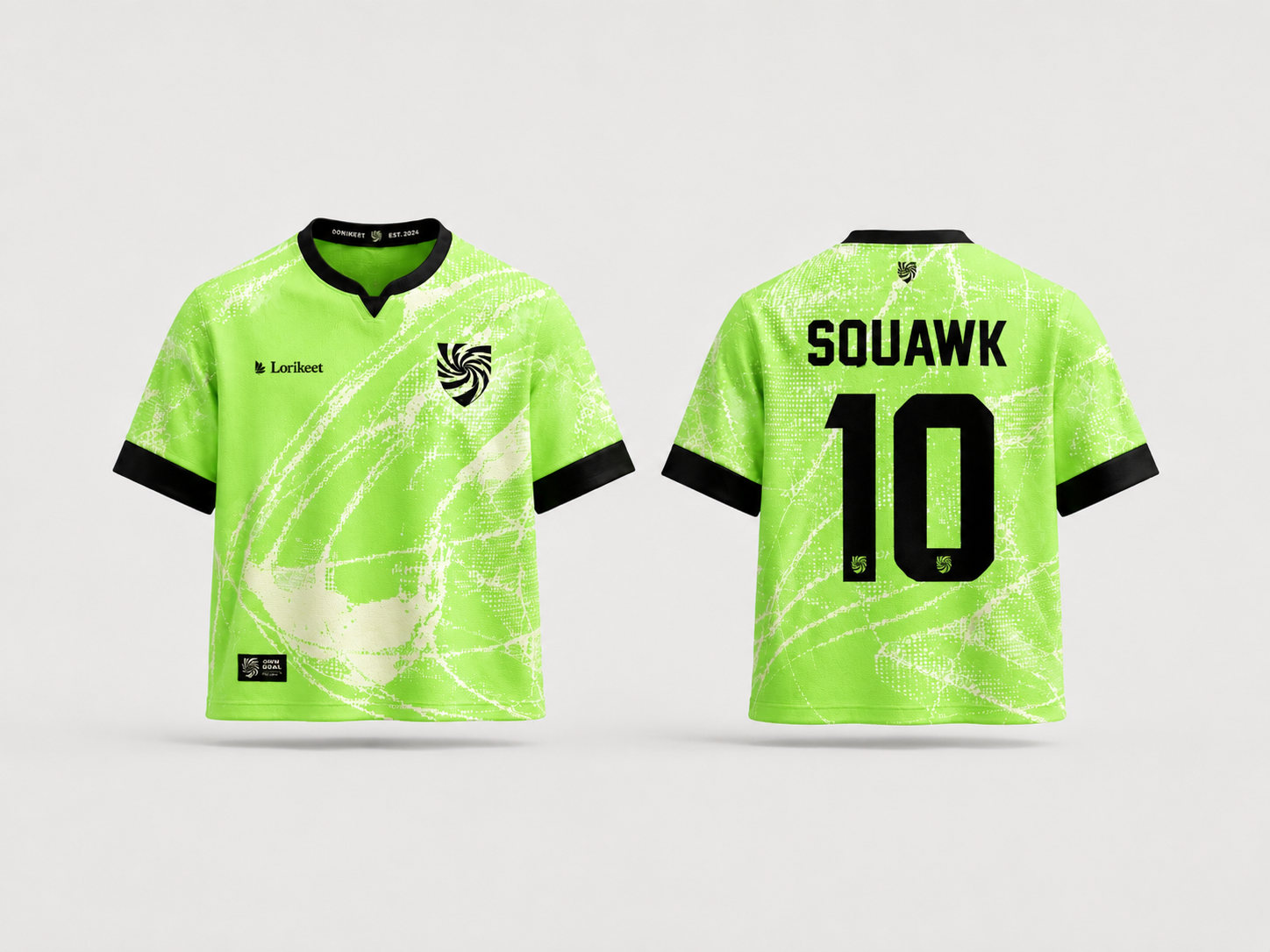The Lorikeet Own Goal football shirt